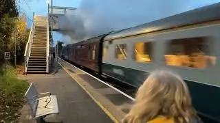 The Armistice Steam Express 34028 Eddystone passing through Borough Green Station to London Victoria