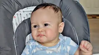Baby Eating Meat for the First Time | First Solids | Benry Eats