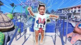 Baby Kirah's First Time at the Water Park | FamousTubeKIDS