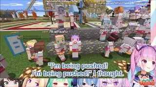 [Sora Voice Edit, Aqua/Miko POV] Minecraft Sports Festival 2020 - Aki invites Sora to a group photo