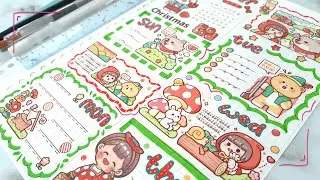 NEW! XIAO MOCHI RED RIDING HOOD #redtheme #journalingstickers #monthlysetup #stickeraddict #cuteart