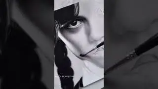 Wednesday addams jennaortega portrait drawing | how to shade face #drawings #artshorts #viral#art