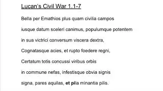 Wilcox, Latin Recitation, Lucan 1.1-7