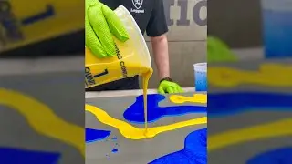 #Shorts Easy Blue & Yellow Epoxy Board Using A Simple Technique
