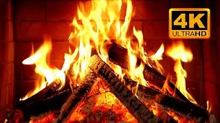 🔥 Fireplace 4K UHD! Fireplace with Crackling Fire Sounds. Fireplace Ambience