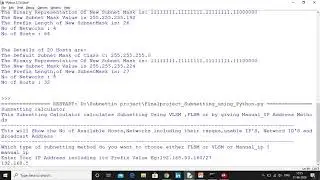 subnetting using Python(Student Project using Python)