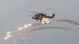 Wildcat helicopter Flare firing.