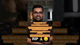 CA Sanidhya Sir Is no more. Shock to CA industry. Om Shanti #RIPsanidhyasir #cafinalaudit
