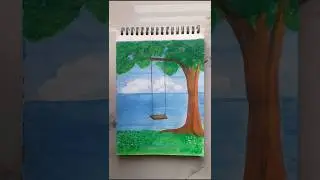 painting tree with swing #drawing #acrylicpainting