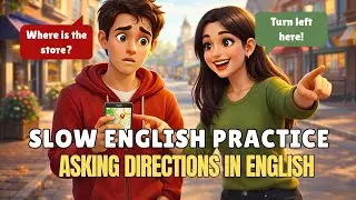 Asking for Directions in English | Simple Slow Conversation Story for Beginners (A1&ndash;A2)
