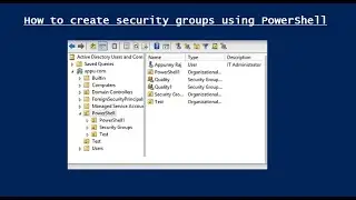 How Create Security Groups Using PowerShell
