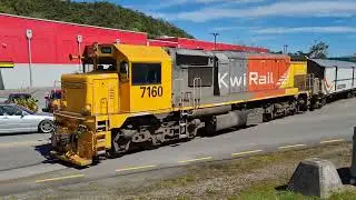 Tranzalpine train departing Greymouth station