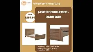 Buy it now!!! Only $599.99 for Jason Double Bed - Dark Oak  #home #furniture