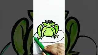 How to draw a Cartoon Frog | Cartoon Frog Drawing Step by Step | Funny Frog Drawing Easy | #shorts