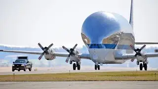NASA Super Guppy Landing - Cargo Aircraft