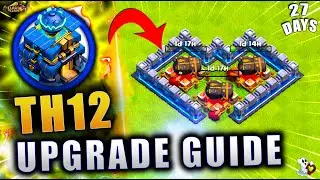 Clash of Clans New Th12 Upgrade Guide Step by Step | Day 27 Upgrade Cannon & War Attacks #coc