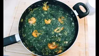 Recette de cuisine: Nkumu/Okok/Fumbwè au poisson chat fumé et aux crevettes.