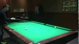 Small gap shot 3 with a jump cue by Isao Yuyama