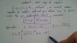 Volumul corpurilor de rotatie. Formula | Aplicatie