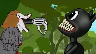 Cartoon cat vs Jason,vorhees,slenderman,Michael,peniwyse,freedy,leatherface,jeff