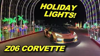 Checking Out an All Corvette Christmas Light Car Meet!
