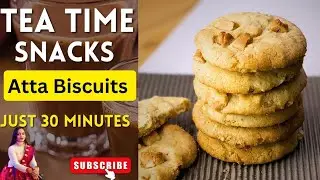 Atta Biscuits Without Oven &ndash; Perfect Crunch l Tasty & Healthy Biscuits Melt-in-Mouth l 