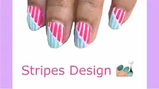Nail Art Stripes Design using Striping Tape