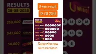 U WINN Result Today 28-08-2025 | U WINN Daily Result Update