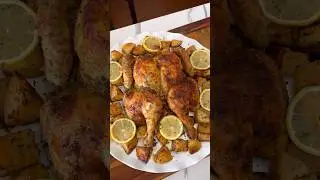 Greek Lemon Chicken & Potatoes🍋🇬🇷 Recipe is at spoonfulofsi.com or linked in the comments #recipe