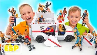 Vlad y Niki juegan con WWE Slambulance Vehículo de Juguete