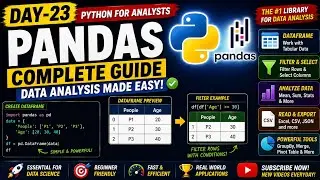 Day-23 Python Pandas Tutorial for Beginners | DataFrame, CSV, Excel & Filtering | Complete Guide 🚀
