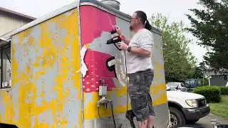 Re Building a food truck. Removing the old vinyl wrap. September 25, 2025