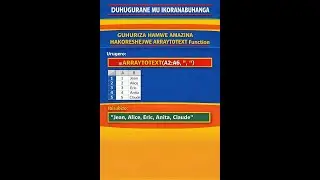 DUHUGURANE MU IKORANABUHANGA_ EP 32: USE OF ARRAY TO TEXT FUNCTION IN EXCEL and NUMBERING.