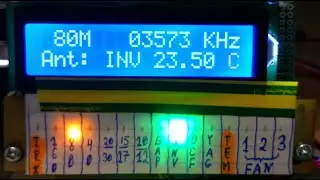 Kenwood TS-590 and band decoder, antenna switch, temperature/fan speed control for solid state amp.