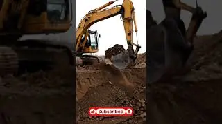 Excavator work road #excavator #trump #truck  #automobile  #construction #mini #building #build