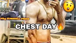 push day chest & shoulder🔥30kg dumbbell press fail 👎😕 #gym #vlog #viral 