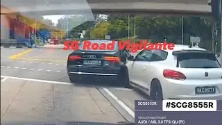 20apr2024  #SCG8555R audi a8 fail to keep on lane when turning right hit #SKC9107X vw scirocco