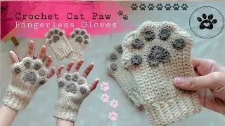 Crochet Cat Paw 🐾 Fingerless Gloves|crochet cat paw gloves |easy crochet gloves🧤 #youtube #subscribe