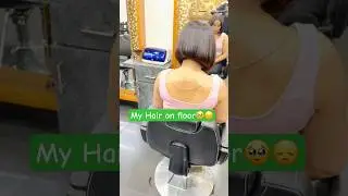 My All Hair Are On Floor 😞🥺Iong hair to short bob,girls hair cutting long to short✂️ #bobcut #hair
