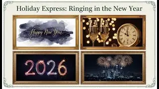 Frame TV Art - Frame Art TV with Music: Holiday Express & Festive Square: Ringing in the New Year