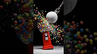 Wrecking Ball vs Gumball Machine &mdash; Candy Shatter Slow-Mo | ASMR
