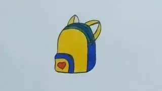 Easy school bag drawing || How to draw a school bag drawing for kids ||