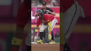This angle of Ronald Acu&ntilde;a Jr. stealing second base is INCREDIBLE!! 🔥🔥🔥