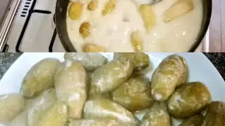 محشي القرع الأخضر او اليقطين باللبن الجميد #محشي #القرع #يقطين