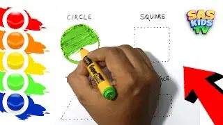 Shapes learn circle square kids magic coloring pen kids  | 123 | A for apple |  SAS Kids TV