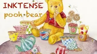 Inktense Winnie the Pooh Bear Original & Shephard Study