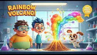 🌋 Rainbow Volcano Explosion! Science Experiment for Kids with DOKI 🌈