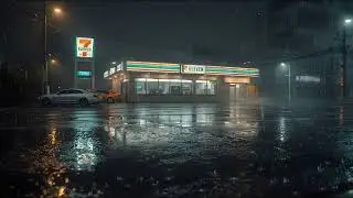Rainy Glow at 7-Eleven (No Ads) 🌧️ Tokyo Lofi Ambience for Calm Study & Peaceful Sleep