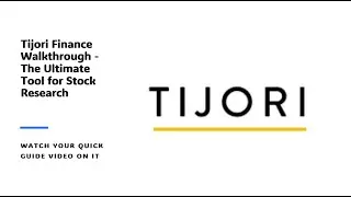 Tijori Finance - Quick Walkthrough | The Ultimate Tool for Fundamental Analysis