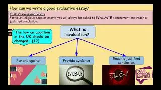 What is evaluation? What sentence starters should I use?